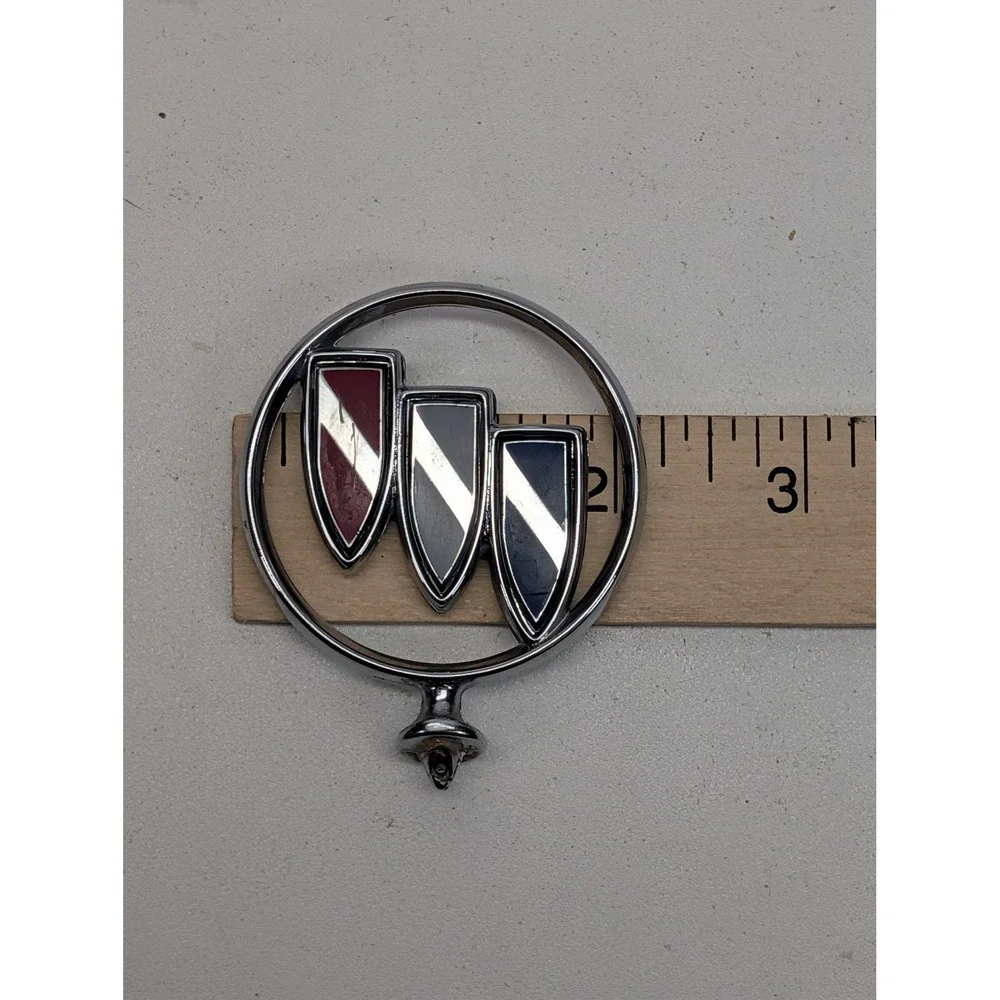 Buick Hood Ornament Tri-Shield Crest Emblem Chrome Multicolor Hood Front OEM‎